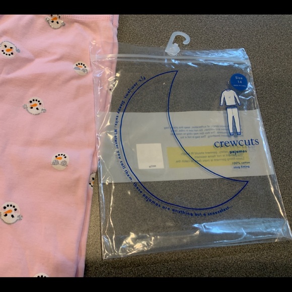 Crew Cuts Girl's Snowman Pink Pajama Set 14 NWT - Picture 4 of 5